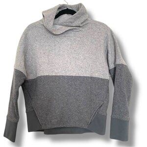 Prana Paskal Wool Gray Color Block Kangaroon Pocket Hoodie Sweater